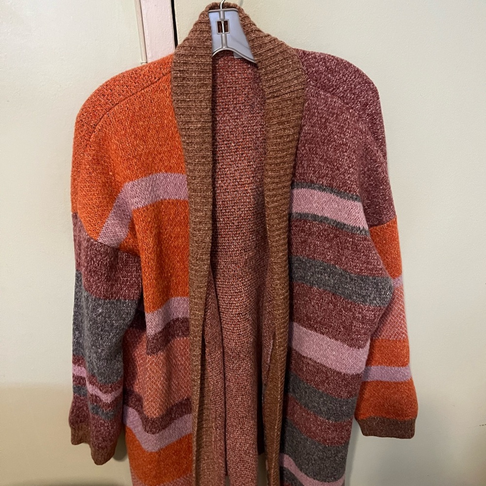 White Birch Multicolor Striped Cardigan